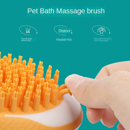 Brosse de toilettage 2-en-1 en silicone pour bain et massage – Pour chats et chiens