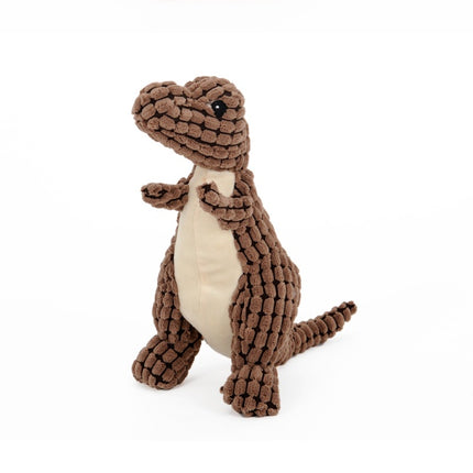 Jouet en peluche interactif en forme de dinosaure pour chiens – Jouet à mâcher avec couineur pour des jeux amusants