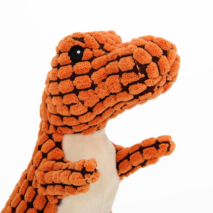 Jouet en peluche interactif en forme de dinosaure pour chiens – Jouet à mâcher avec couineur pour des jeux amusants