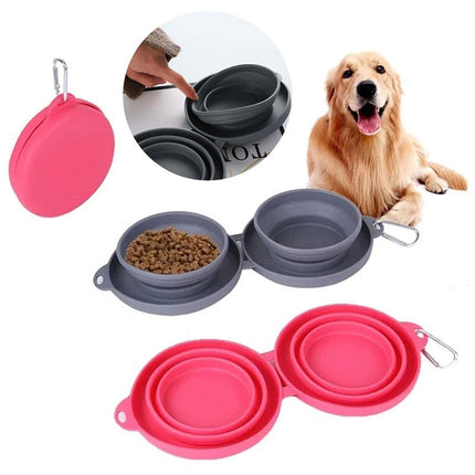 Gamelle pliable double pour chiens et chats – Pratique et compacte