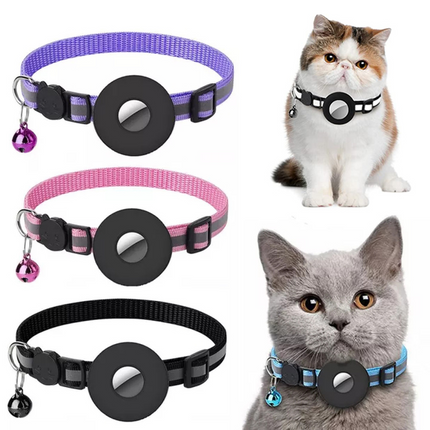 Collier réfléchissant et étanche avec support AirTag pour chats et chiens