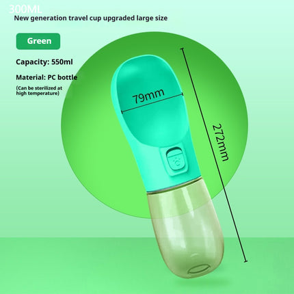 Bouteille d’eau portable avec distributeur pour chiens et chats en déplacement