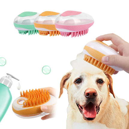 Brosse de toilettage 2-en-1 en silicone pour bain et massage – Pour chats et chiens