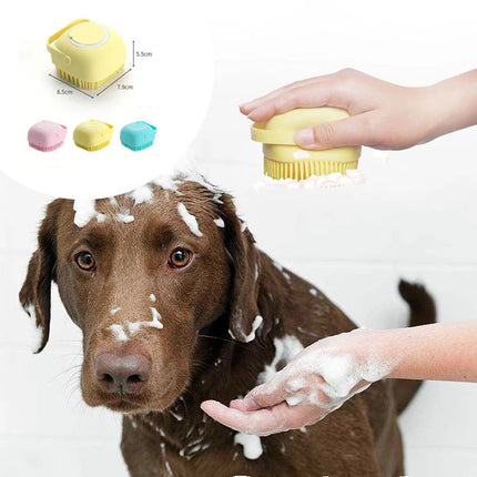 Brosse de toilettage en silicone pour bain et massage – Pour chiens et chats