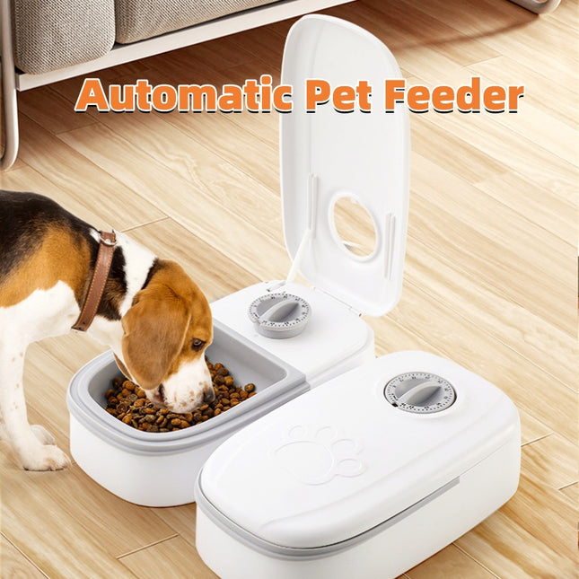 Automatic Pet Feeder Timer with Stainless Steel Bowl for Cats Dogs