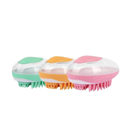 Brosse de toilettage 2-en-1 en silicone pour bain et massage – Pour chats et chiens