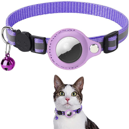 Collier réfléchissant et étanche avec support AirTag pour chats et chiens